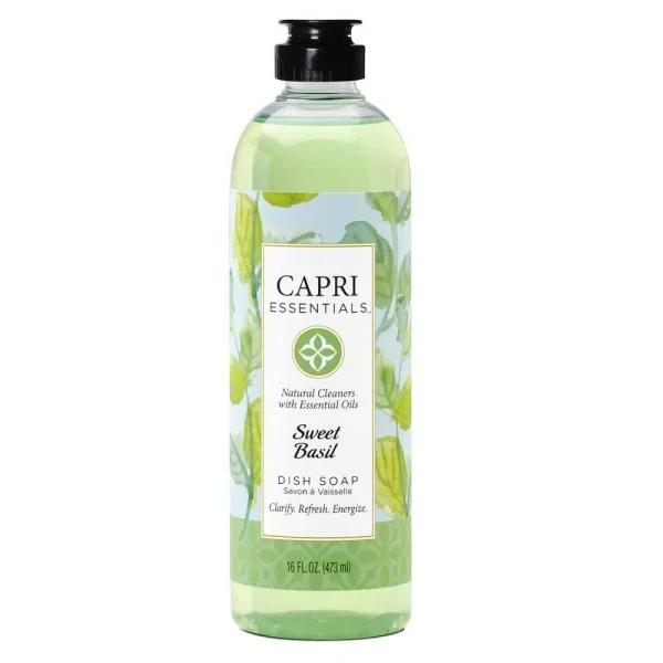 Capri Essentials Sweet Basil Dish Soap - Plant-Based & Essential Oil Infused
