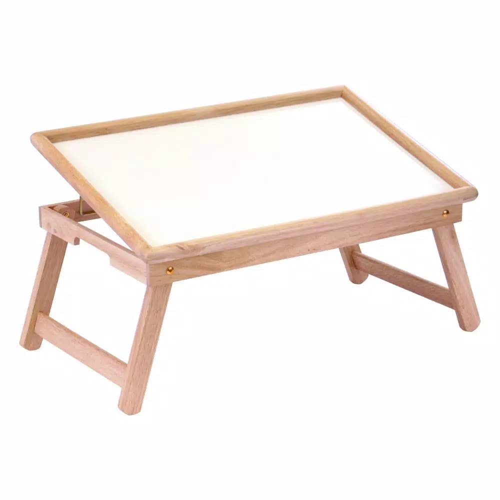 Winsome Ventura Breakfast Bed Tray, Foldable Wood Serving Tray with Melamine Top