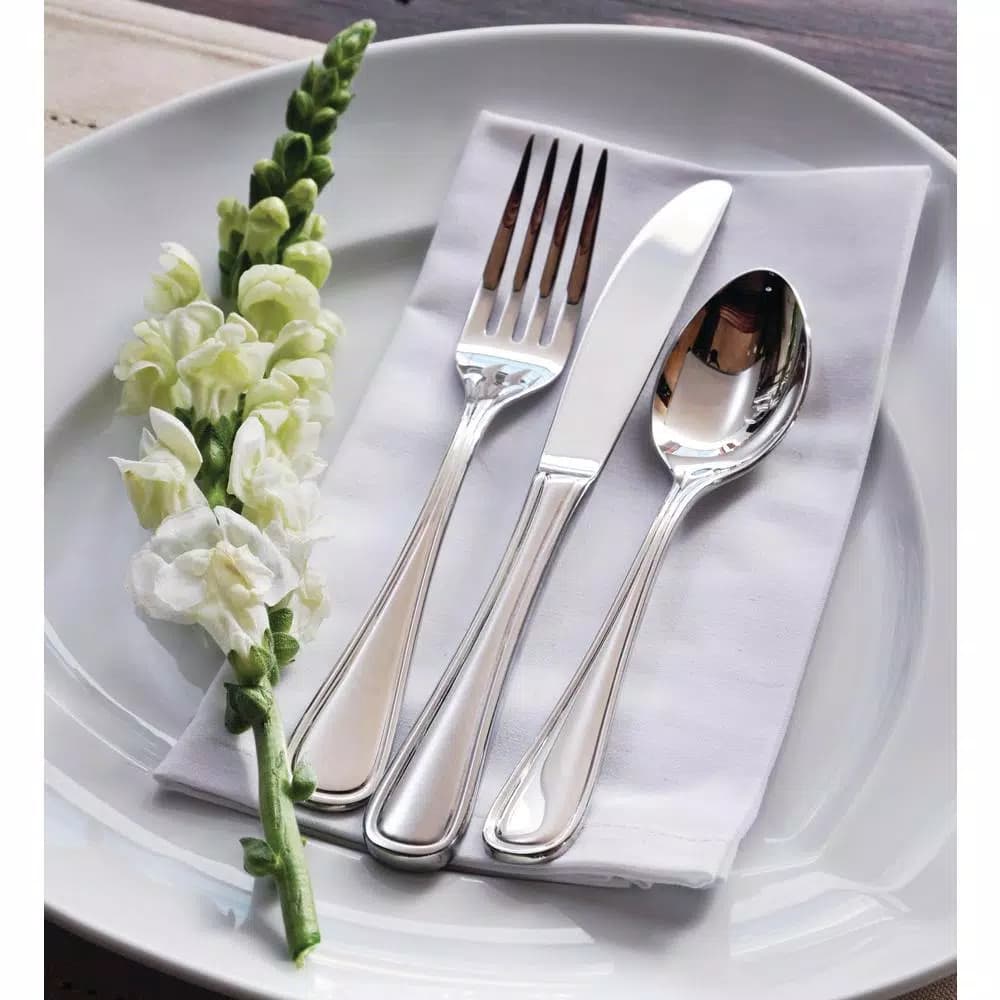 Oneida New Rim II 18/0 Stainless Steel Round Bowl Soup Spoons, Set of 12