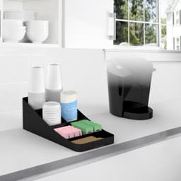 Mind Reader Trove 7-Compartment Coffee Condiment Organizer Caddy, Black thumbnail 5