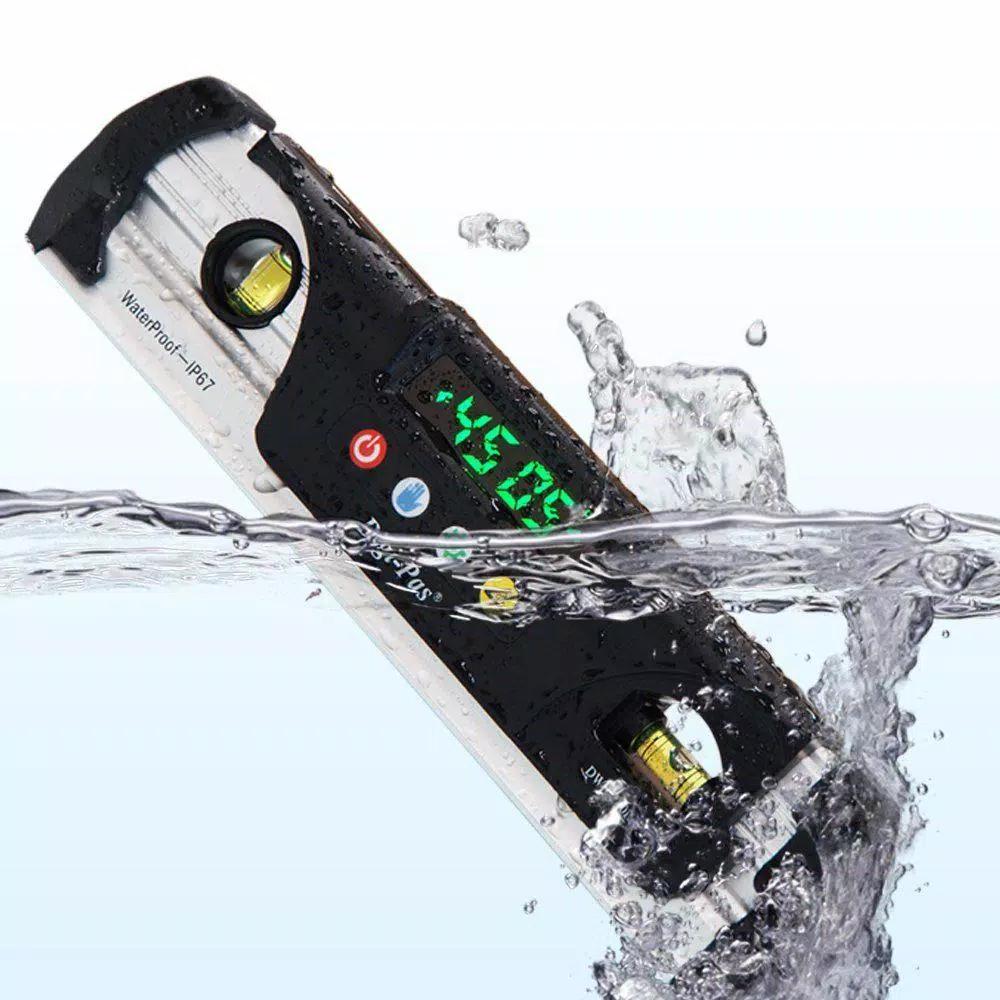 Digi-Pas DWL280PRO 9 in. IP67 Waterproof Digital Torpedo Level with LED Display and Magnetic V-Groove Base