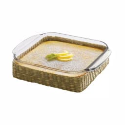 Libbey Baker's Basics 8 in. x 8 in. Glass Bake Dish with Removable Seagrass Basket, 2-Piece Set thumbnail 1