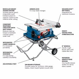 Bosch 4100-10 10 in. Corded Portable Jobsite Table Saw with Gravity-Rise Wheeled Stand thumbnail 2