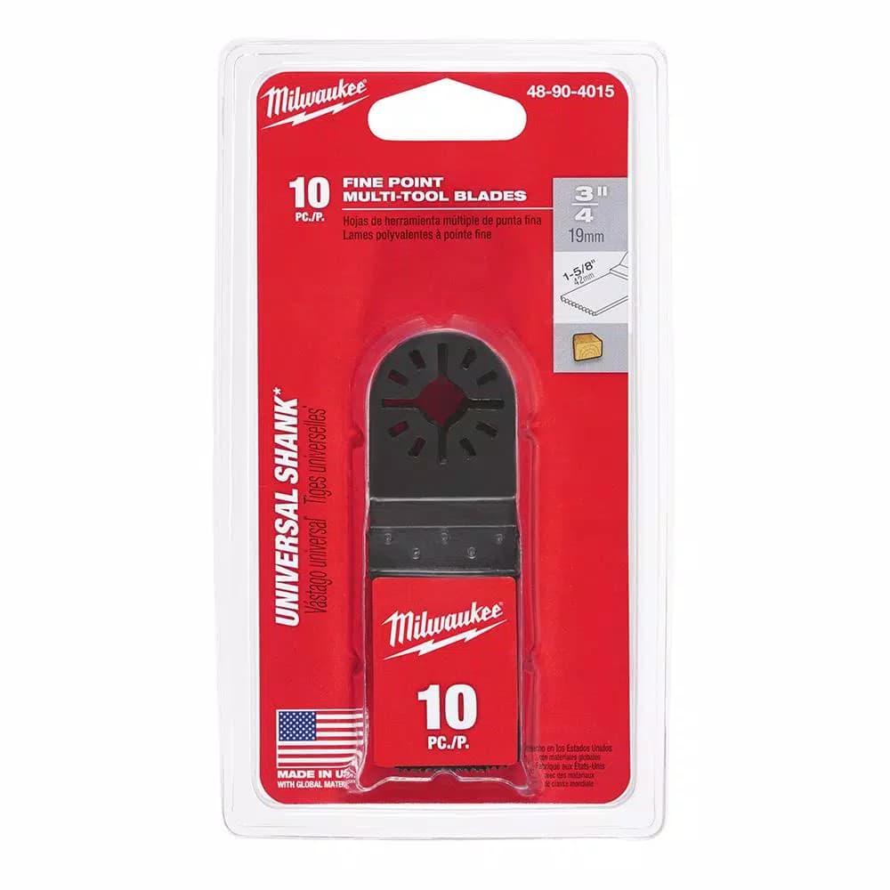 Milwaukee 1-5/8 in. Wood Flush Cut Oscillating Multi-Tool Blade, Fine Tooth Carbon Steel (10-Pack)