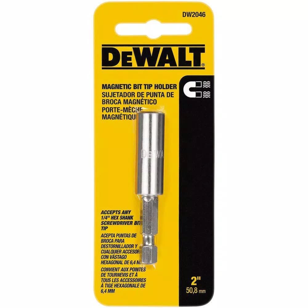 DEWALT 2 in. Tool Steel Magnetic Bit Tip Holder, 1/4 in. Hex Shank