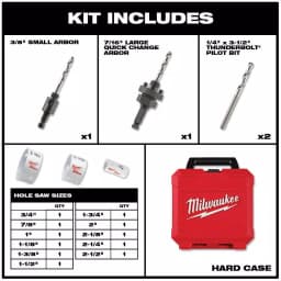 Milwaukee Hole Dozer Bi-Metal Hole Saw Set, 15-Piece Multi-Purpose Kit thumbnail 2