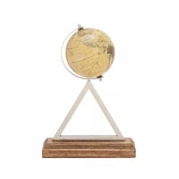 LITTON LANE 14 in. Rustic Sepia Globe with Silver Triangular Stainless Steel Stand thumbnail 2