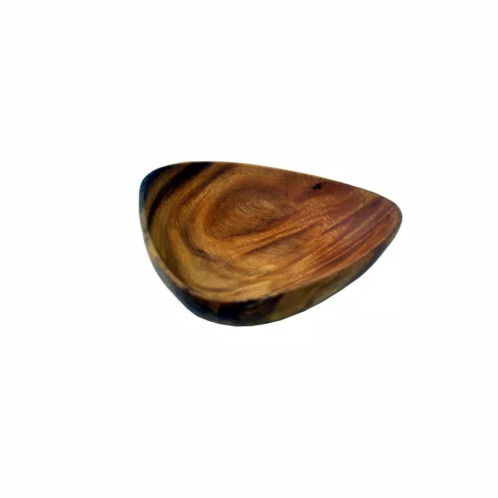 Acaciaware 6-Piece Handcrafted Acacia Wood 3-Sided Dip and Nut Bowl Set, 6 in.