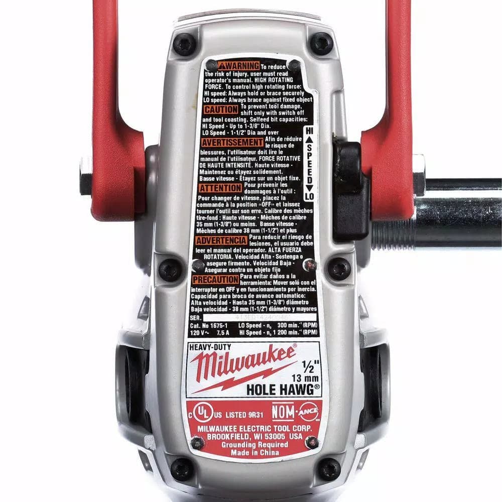 Milwaukee 7.5 Amp 1/2 in. Hole Hawg Corded Right Angle Drill Kit with Case