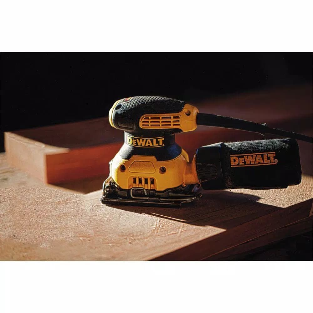 DEWALT DWE6411K 1/4 Sheet Palm Grip Corded Finishing Sander Kit with Contractor Bag