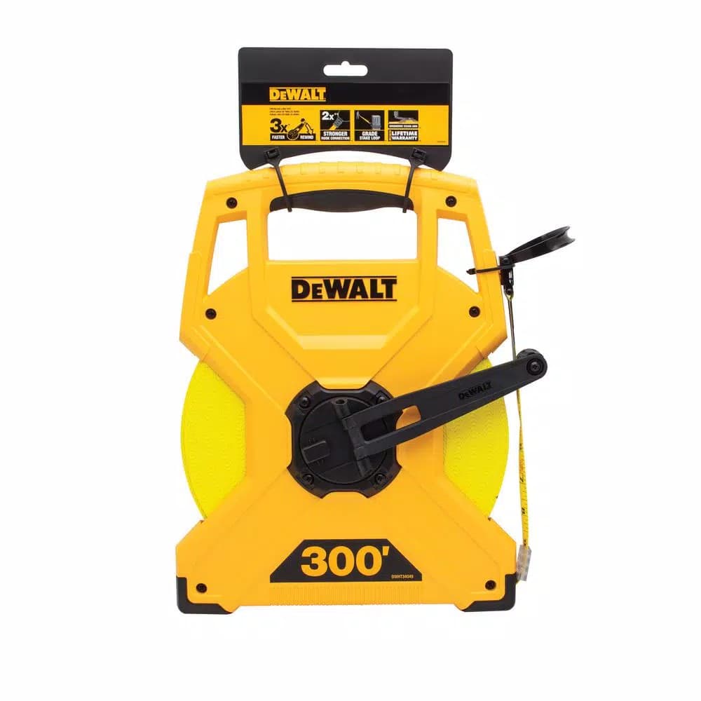 DEWALT 300 ft. Fiberglass Long Measuring Tape with Ergonomic Crank