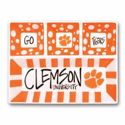 Magnolia Lane Clemson NCAA Officially Licensed 4-Section Ceramic Tailgating Serving Platter thumbnail 1