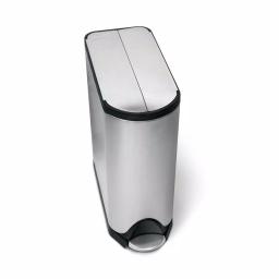 simplehuman 40L Butterfly Step-On Recycling Trash Can, Brushed Stainless Steel thumbnail 3