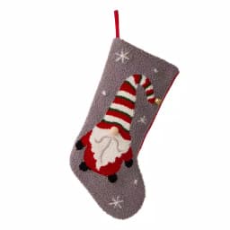 Glitzhome 21 in. Gnome Hooked Christmas Stocking - Multi-Color Festive Holiday Decor thumbnail 1
