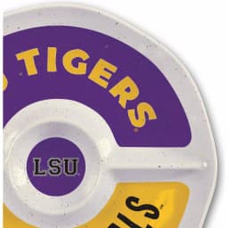 Magnolia Lane LSU 15 in. Chip and Dip Serving Tray - Officially Licensed NCAA Melamine thumbnail 2