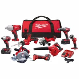 Milwaukee M18 18V Lithium-Ion Cordless 9-Tool Combo Kit with (3) 4.0 Ah Batteries, Charger and Bag thumbnail 1
