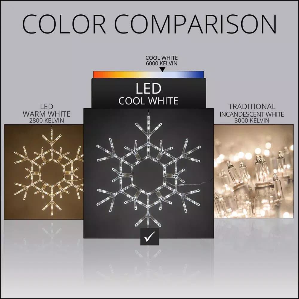 Kringle Traditions 36 in. 105-Light LED Cool White Folding Snowflake Decoration