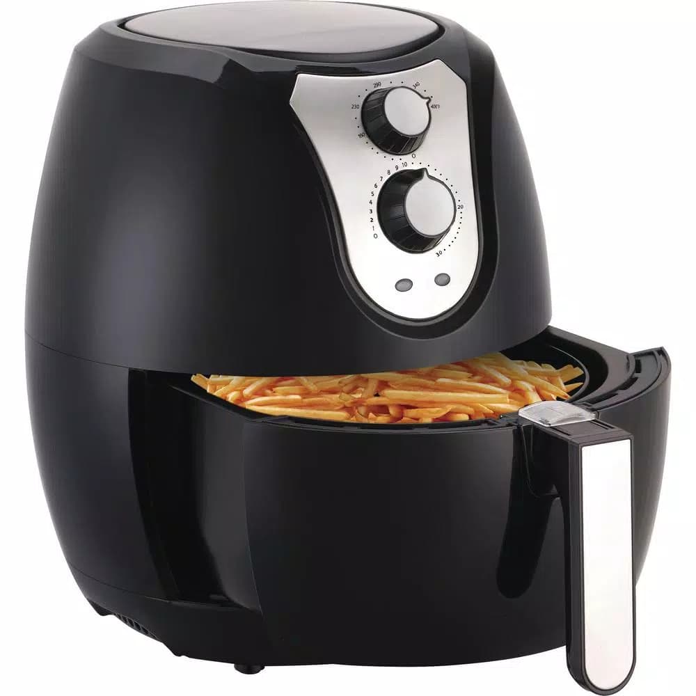 Emerald 3.4 Qt. Manual Air Fryer with Rapid Air Technology, 1400W, Black
