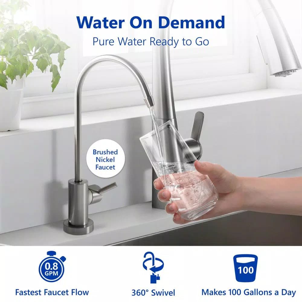 Express Water 5-Stage Reverse Osmosis Water Filtration System with Faucet and 4 Gallon Tank, 100 GPD