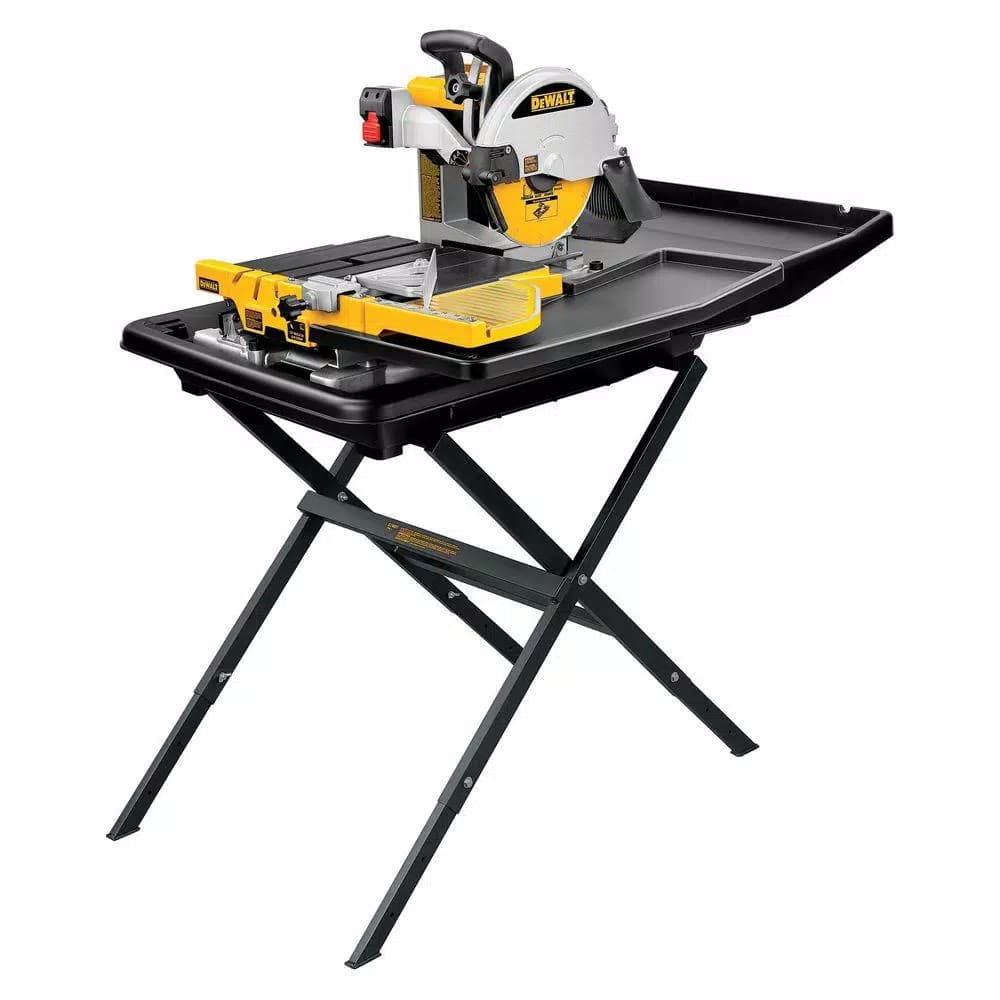 DEWALT 10 in. Wet Tile Saw with Stand, 1.5 HP Motor, 24 in. Ripping Capacity