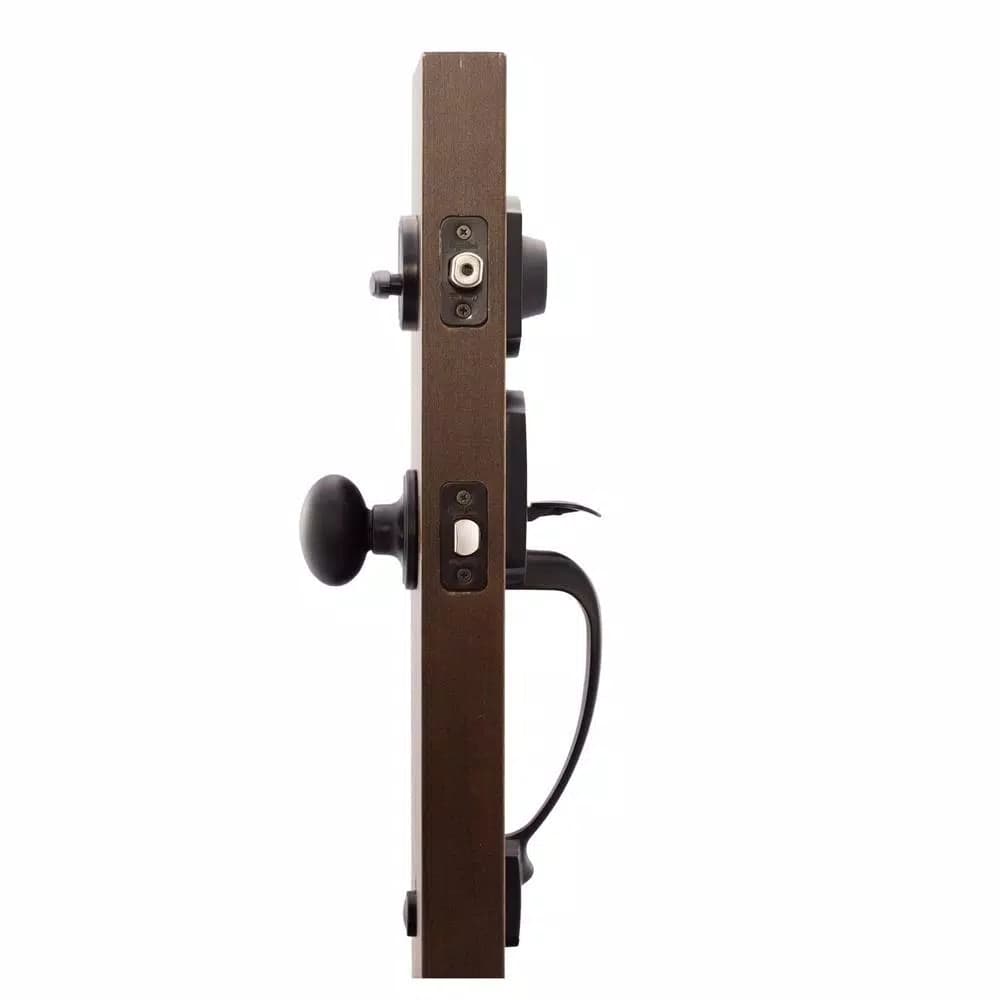 Copper Creek Heritage Black Door Handleset with Waverlie Lever Trim