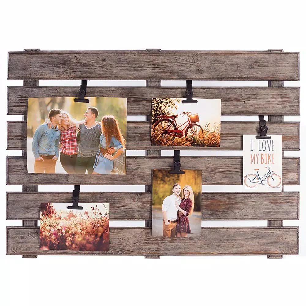 Pinnacle Burnes of Boston 22.25 x 30 in. Distressed Wood Pallet Photo Clip Frame