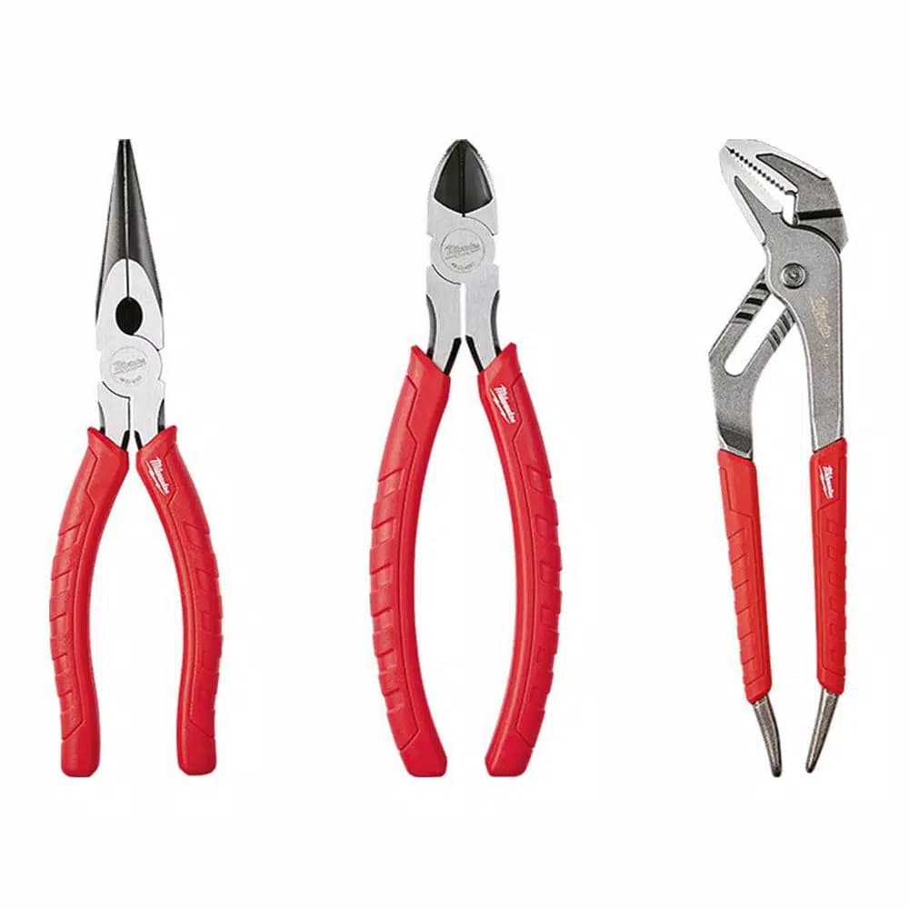 Milwaukee 3-Piece Pliers Kit for Cutting and Fastening