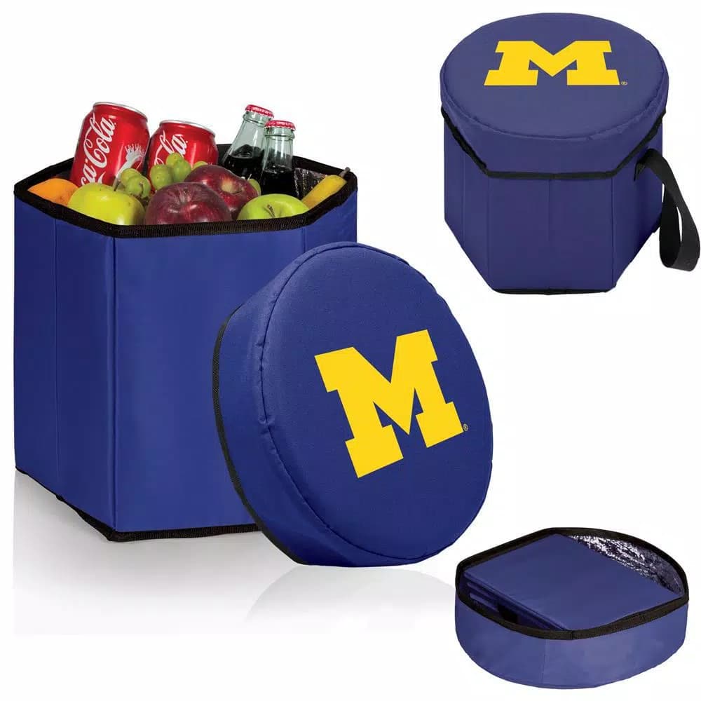 Picnic Time University of Michigan Michigan Wolverines 12 Qt. Navy Bongo Collapsible Soft-Side Cooler