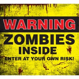 My Door Decor 7 ft. x 8 ft. Zombies Inside Halloween Garage Door Banner Mural thumbnail 1