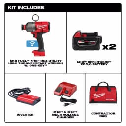 Milwaukee M18 FUEL ONE-KEY 7/16 in. Hex Impact Wrench Kit with 2 5.0 Ah Batteries and Tool Bag thumbnail 2