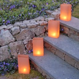 LUMABASE Luminaria Bag 100-Pack - Tan Weather Resistant Plastic Walkway Decor, 3.5 in. x 10 in. thumbnail 4