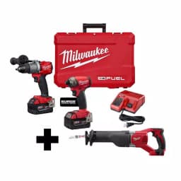 Milwaukee M18 FUEL 3-Tool Combo Kit with Hammer Drill, Surge Hydraulic Driver, and Reciprocating Saw thumbnail 1
