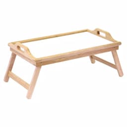 Winsome Sherwood Breakfast Bed Tray, Natural Wood and Melamine Serving Tray with Foldable Legs thumbnail 1