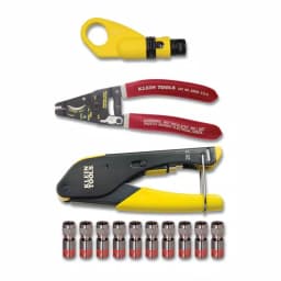 Klein Tools 4-Piece Complete Coax Installation Set with Compression Crimper and Multi-Cable Cutter thumbnail 1
