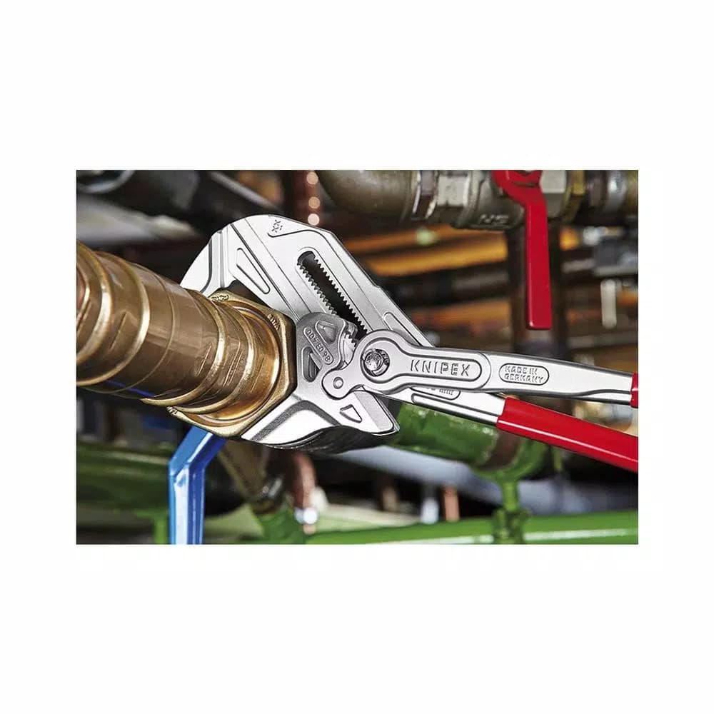 Knipex 7-1/4 in. Heavy Duty Forged Steel Pliers Wrench with Nickel Plating