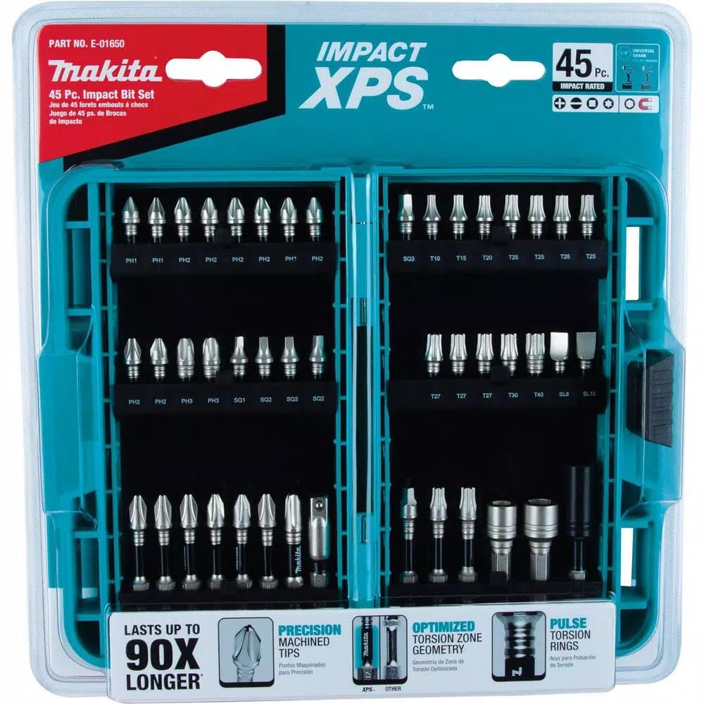 Makita ImpactXPS 45-Piece Impact Bit Set, High-Torque Alloy Steel Screwdriver Bits