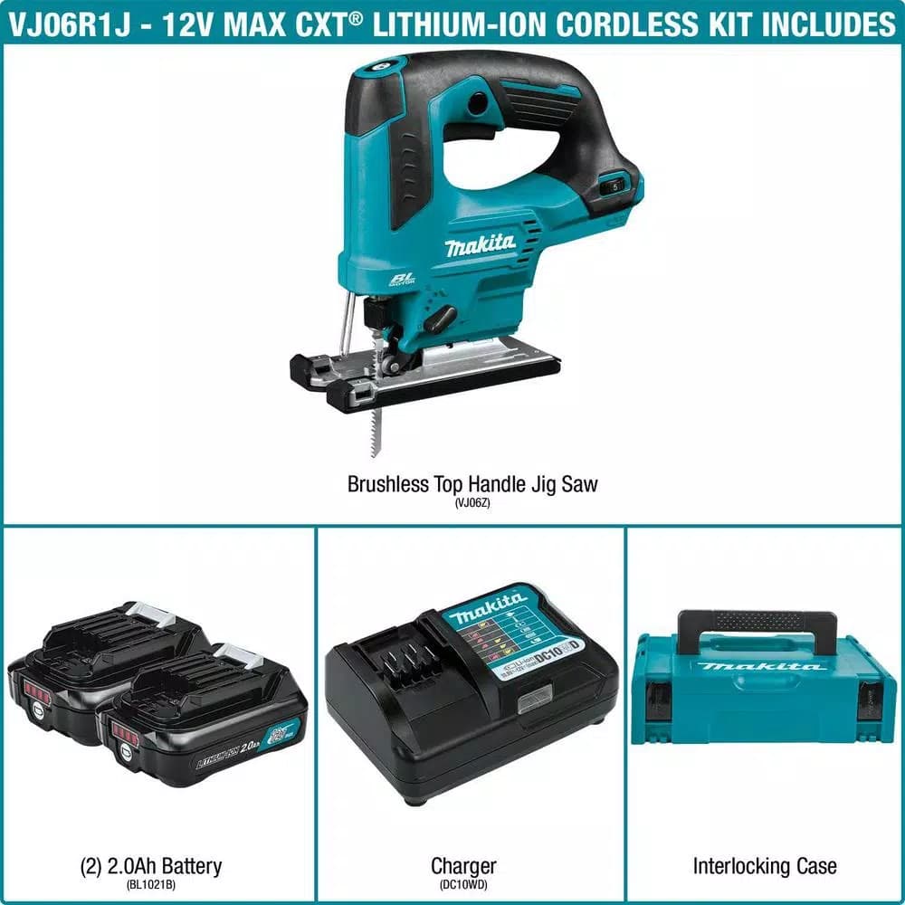 Makita 12V Max CXT Brushless Cordless Top Handle Jig Saw Kit (2.0Ah)