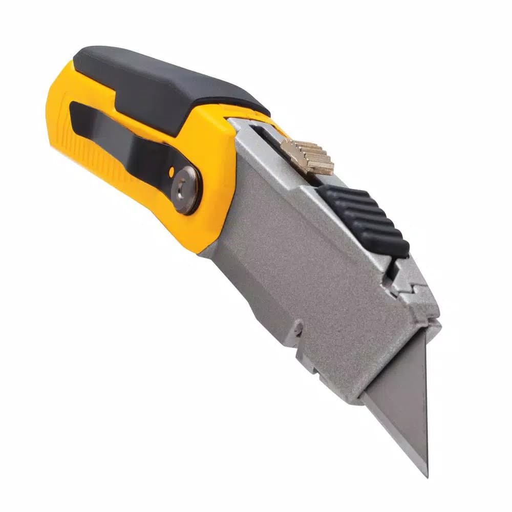 DEWALT Folding Retractable Utility Knife with Metal Body and Blade Storage