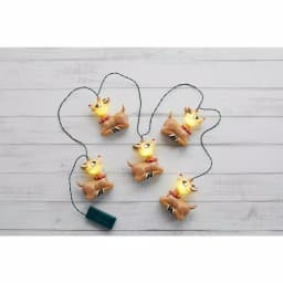 Rudolph 4 in. Rudolph Seated with Bell Collar 5-Light LED Battery Operated Christmas String Lights, White thumbnail 2