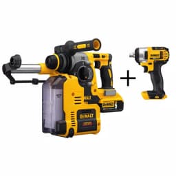 DEWALT 20V MAX XR 1 in. SDS Plus Rotary Hammer Kit with Dust Extractor, (2) 5 Ah Batteries & 1/2 in. Impact Wrench thumbnail 1