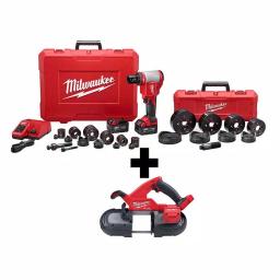 Milwaukee M18 FORCE LOGIC 10 Ton Knockout Tool Kit with M18 FUEL Compact Band Saw thumbnail 1