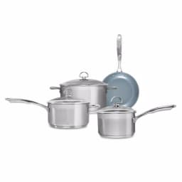 Chantal Induction 21 Steel 7-Piece Ceramic Nonstick Stainless Steel Cookware Set, Brushed Stainless Steel thumbnail 6