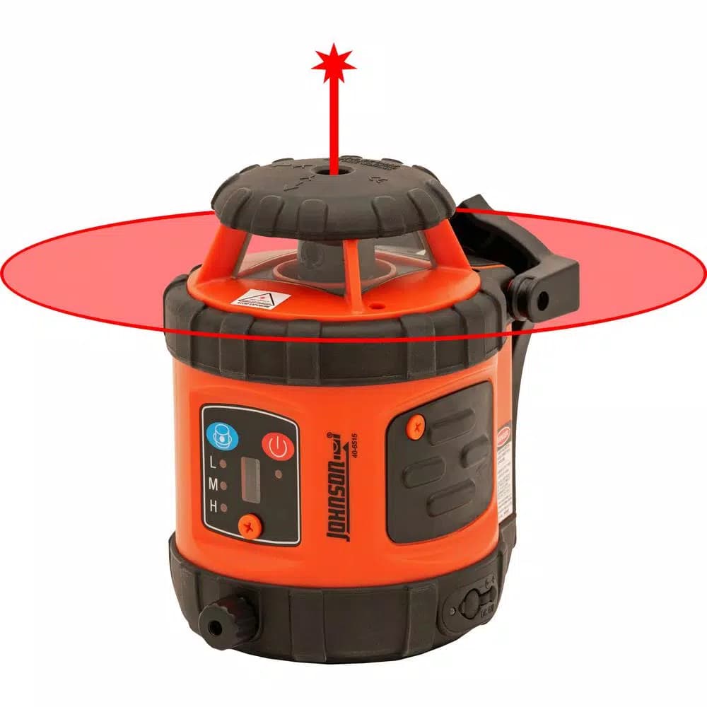 Johnson Self-Leveling Rotary Laser Level Kit, 800 ft. Range, Indoor/Outdoor with Tripod, Detector & Grade Rod