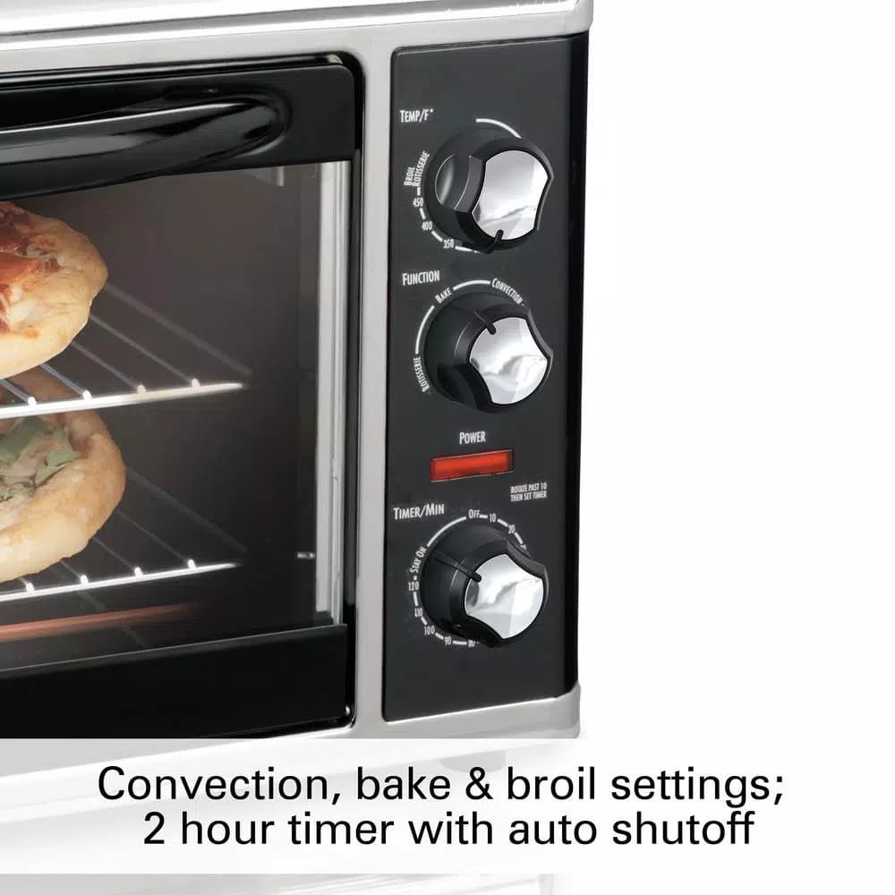 Hamilton Beach 1500-Watt 12-Slice Countertop Convection Toaster Oven with Rotisserie, Black