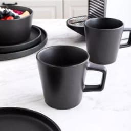 Stone Lain 16-Piece Modern Black Matte Stoneware Dinnerware Set for 4 thumbnail 3