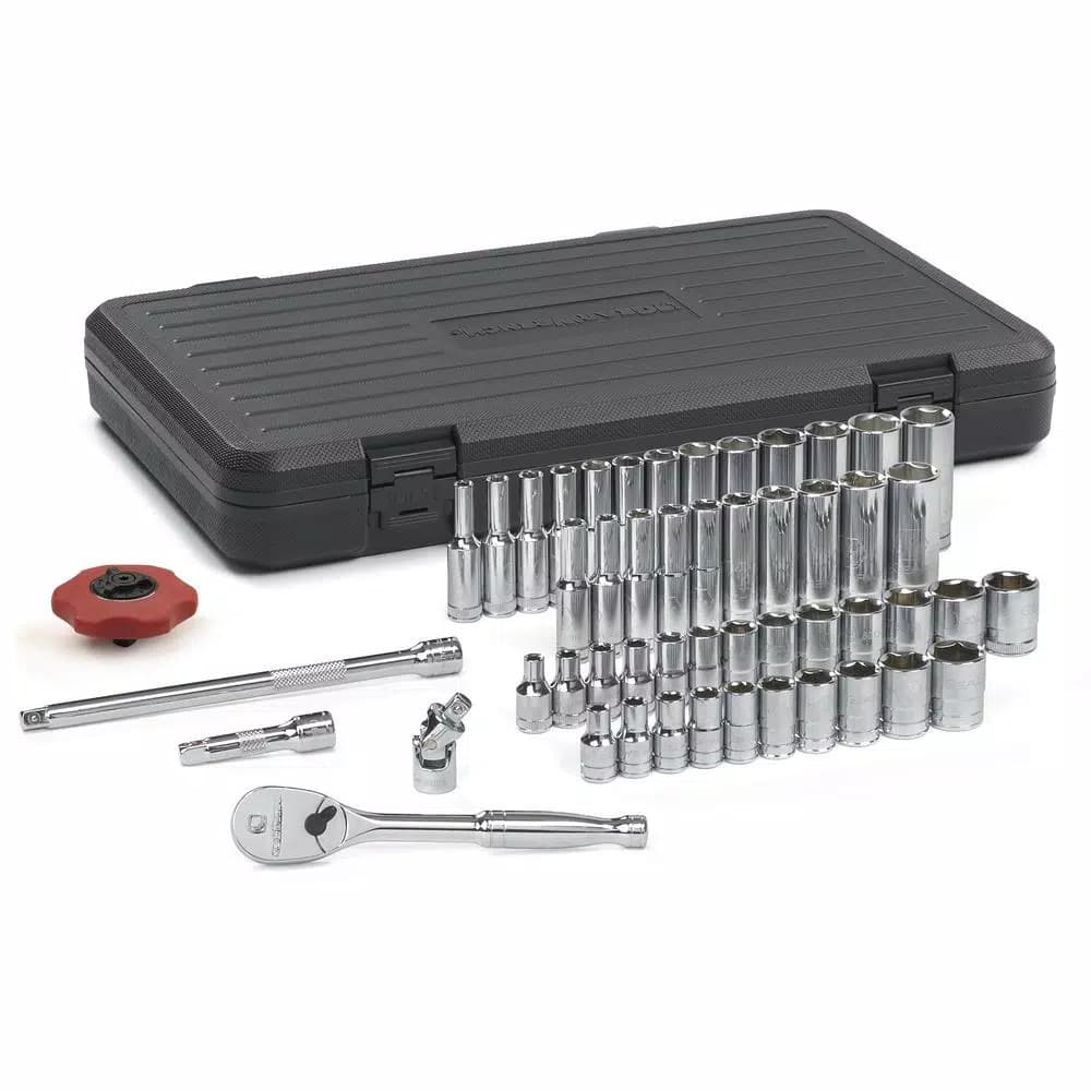 GearWrench 1/4 in. Drive 6-Point Ratchet and Socket Set, 51-Piece