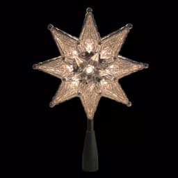 Northlight 8 in. Silver Mosaic 8-Point Star Christmas Tree Topper with Clear Lights thumbnail 2