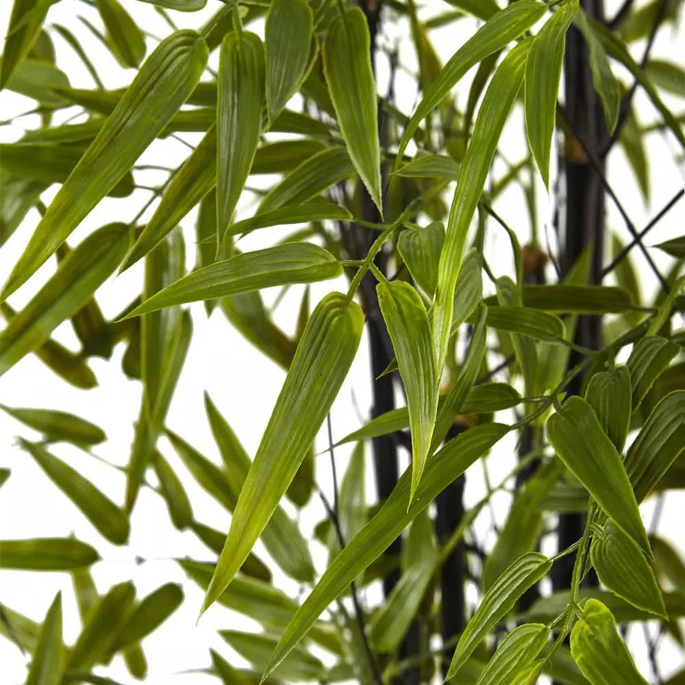 Nearly Natural 6 ft. Black Bamboo Artificial Tree with UV Resistant Leaves and Planter, Indoor/Outdoor