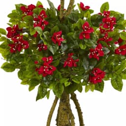 Nearly Natural 4.5 ft. Artificial Double Bougainvillea Topiary Tree with Oval Planter thumbnail 2