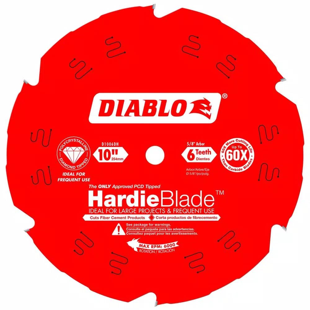 Diablo 10 in. PCD Tipped Fiber Cement Saw Blade for James Hardie